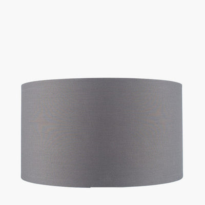 Pacific Lifestyle Lighting Harry 30cm Steel Grey Poly Cotton Cylinder Shade House of Isabella UK