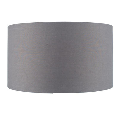 Pacific Lifestyle Lighting Harry 35cm Steel Grey Poly Cotton Cylinder Shade House of Isabella UK