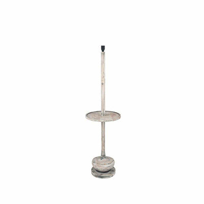 Pacific Lifestyle Lighting Hemi Vintage Grey Wood Floor Lamp with Table House of Isabella UK