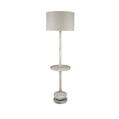Pacific Lifestyle Lighting Hemi Vintage Grey Wood Floor Lamp with Table House of Isabella UK