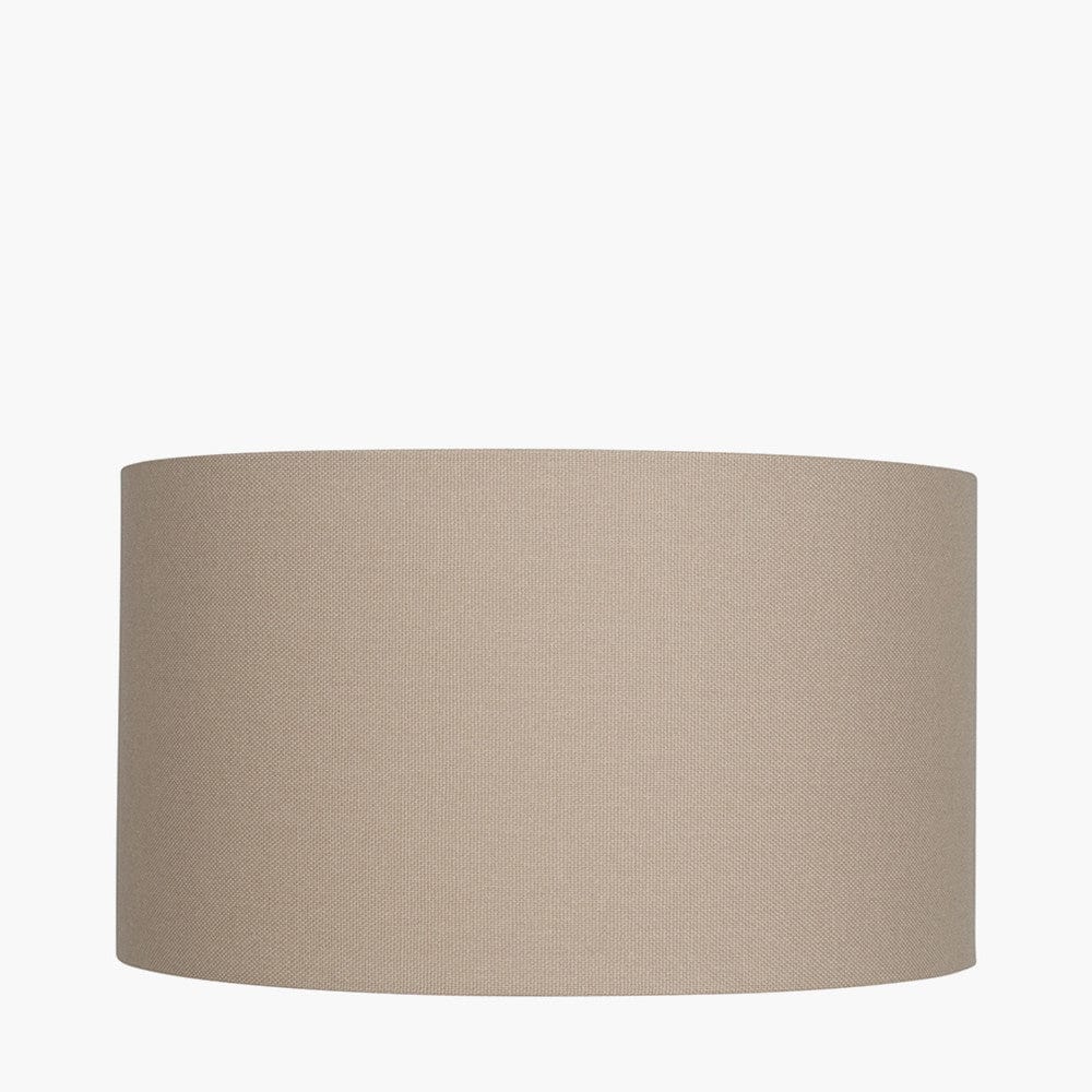 Pacific Lifestyle Lighting Henry 30cm Taupe Handloom Cylinder Shade House of Isabella UK