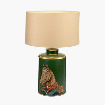 Pacific Lifestyle Lighting Horse Green Hand Painted Metal Table Lamp House of Isabella UK