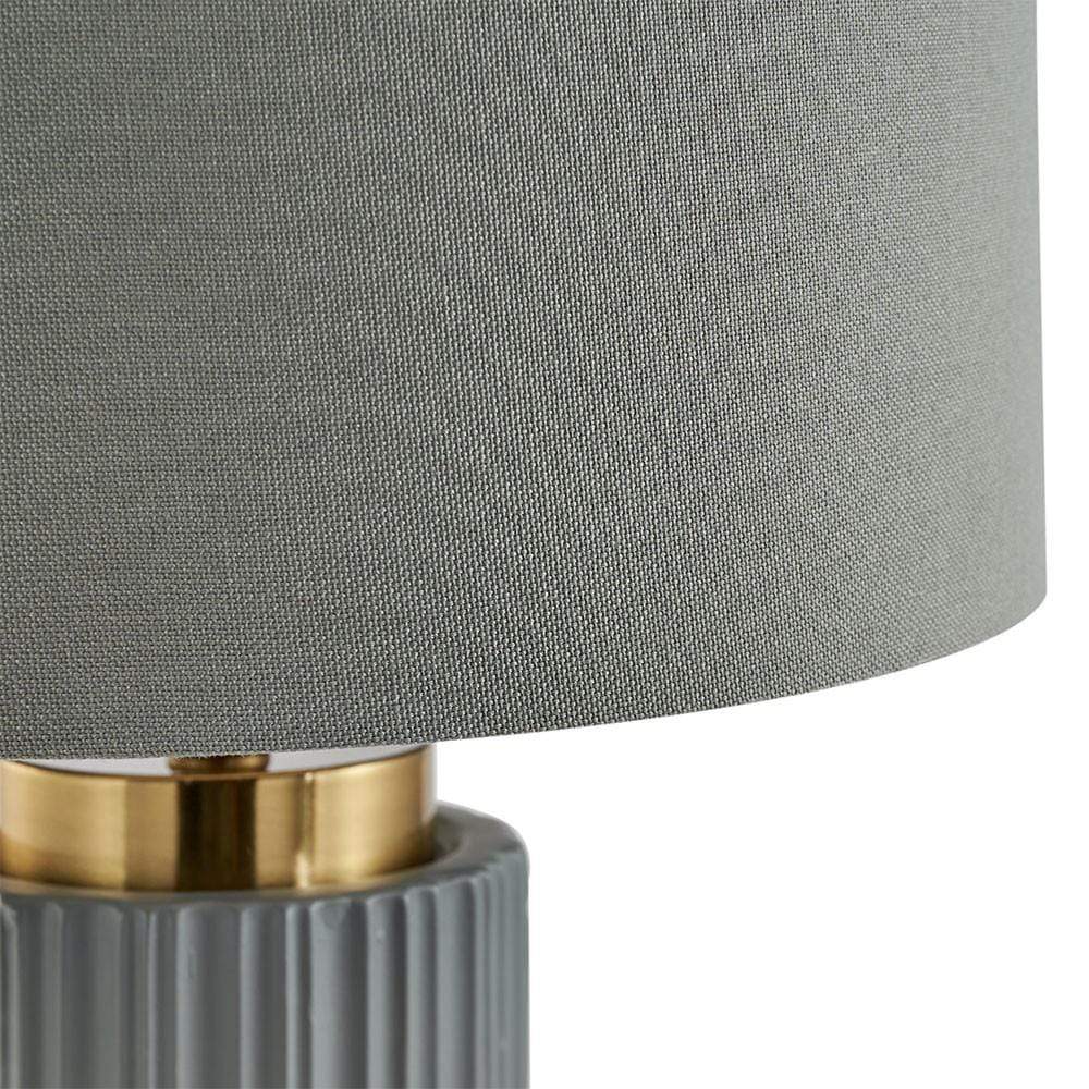 Pacific Lifestyle Lighting Ionic Grey Textured Ceramic and Gold Metal Table Lamp House of Isabella UK
