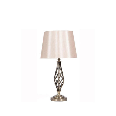Pacific Lifestyle Lighting Jenna Antique Brass Metal Twist Detail Table Lamp House of Isabella UK