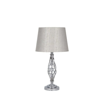 Pacific Lifestyle Lighting Jenna Silver Metal Twist Detail Table Lamp House of Isabella UK