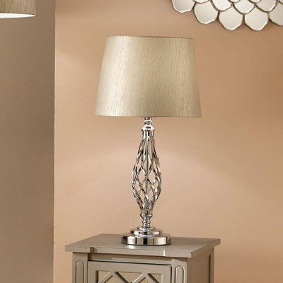Pacific Lifestyle Lighting Jenna Silver Metal Twist Detail Table Lamp House of Isabella UK