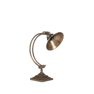 Pacific Lifestyle Lighting Kensington Antique Brass Metal Arched Arm Task Table Lamp House of Isabella UK