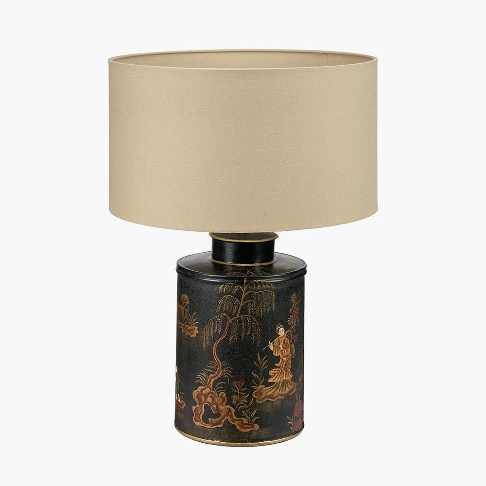 Pacific Lifestyle Lighting Landscape Black Hand Painted Metal Table Lamp House of Isabella UK