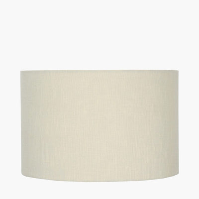 Pacific Lifestyle Lighting Lino 25cm Cream Self Lined Linen Drum Shade House of Isabella UK