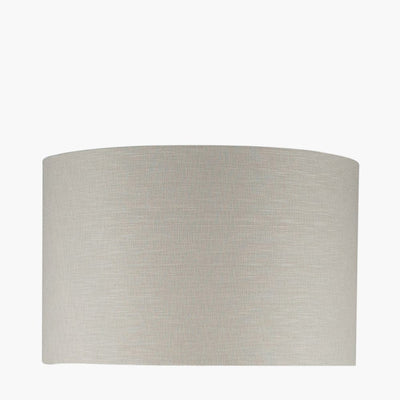 Pacific Lifestyle Lighting Lino 25cm Grey Self Lined Linen Drum Shade House of Isabella UK