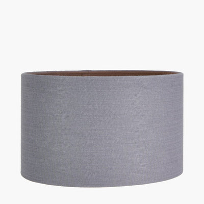 Pacific Lifestyle Lighting Lino 25cm Steel Grey Self Lined Linen Drum Shade House of Isabella UK