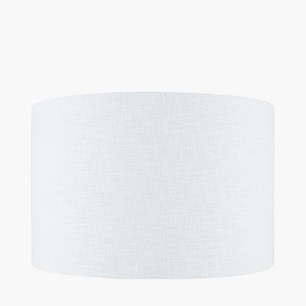 Pacific Lifestyle Lighting Lino 25cm White Self Lined Linen Drum Shade House of Isabella UK