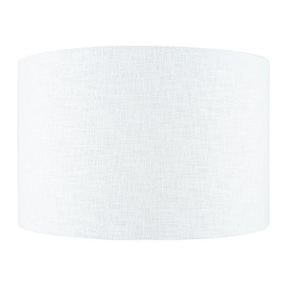 Pacific Lifestyle Lighting Lino 35cm White Self Lined Linen Drum Shade House of Isabella UK