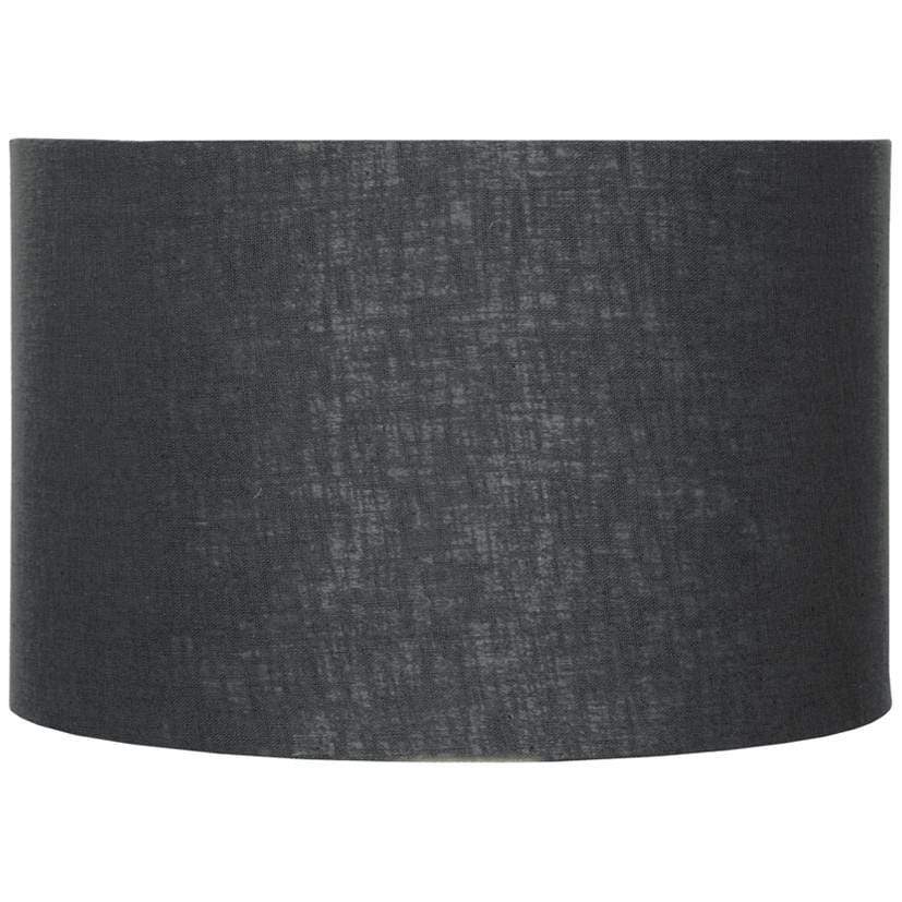 Pacific Lifestyle Lighting Lino 40cm Black Self Lined Linen Drum Shade House of Isabella UK