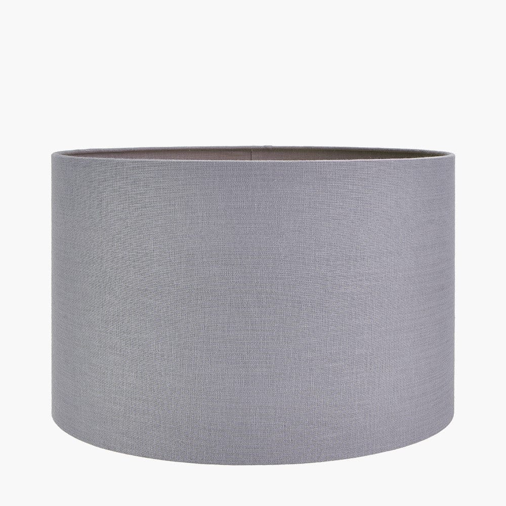 Pacific Lifestyle Lighting Lino 45cm Steel Grey Self Lined Linen Drum Shade House of Isabella UK
