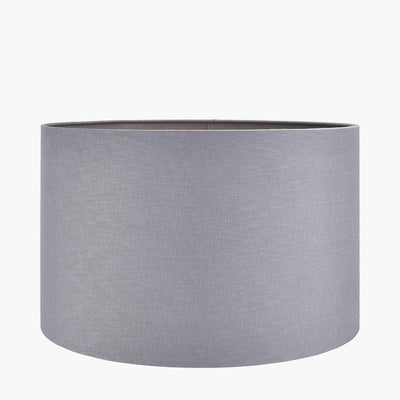 Pacific Lifestyle Lighting Lino 55cm Steel Grey Self Lined Linen Drum Shade House of Isabella UK