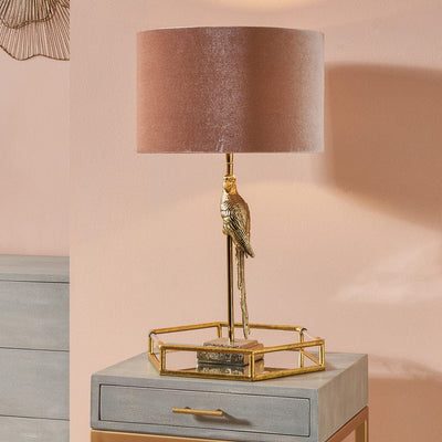 Pacific Lifestyle Lighting Lori Shiny Gold Metal Parrot Table Lamp House of Isabella UK
