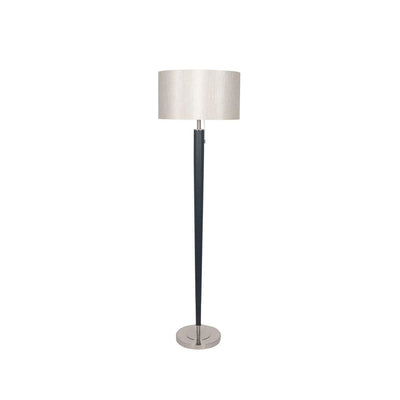 Pacific Lifestyle Lighting Lowry Brushed Silver and Matt Black Metal Floor Lamp House of Isabella UK