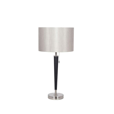 Pacific Lifestyle Lighting Lowry Brushed Silver and Matt Black Metal Table Lamp House of Isabella UK