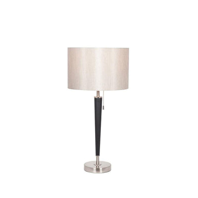 Pacific Lifestyle Lighting Lowry Brushed Silver and Matt Black Metal Table Lamp House of Isabella UK