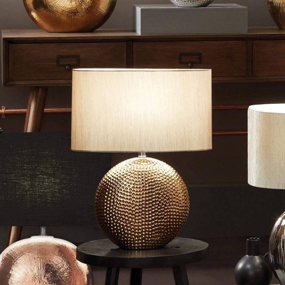 Pacific Lifestyle Lighting Mabel Bronze Dot Textured Ceramic Table Lamp House of Isabella UK