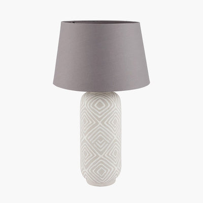 Pacific Lifestyle Lighting Margot Grey Patterned Stoneware Table Lamp House of Isabella UK