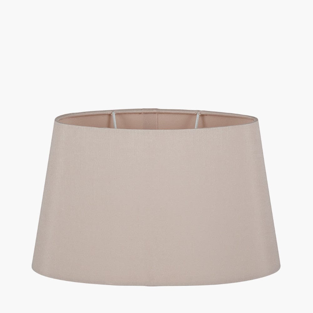 Pacific Lifestyle Lighting Martha 35cm Taupe Oval Ellipse Polysilk Tapered Shade House of Isabella UK