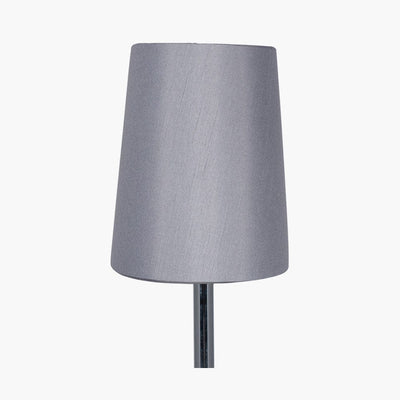 Pacific Lifestyle Lighting Martha 45cm Steel Grey Oval Polysilk Tapered Shade House of Isabella UK