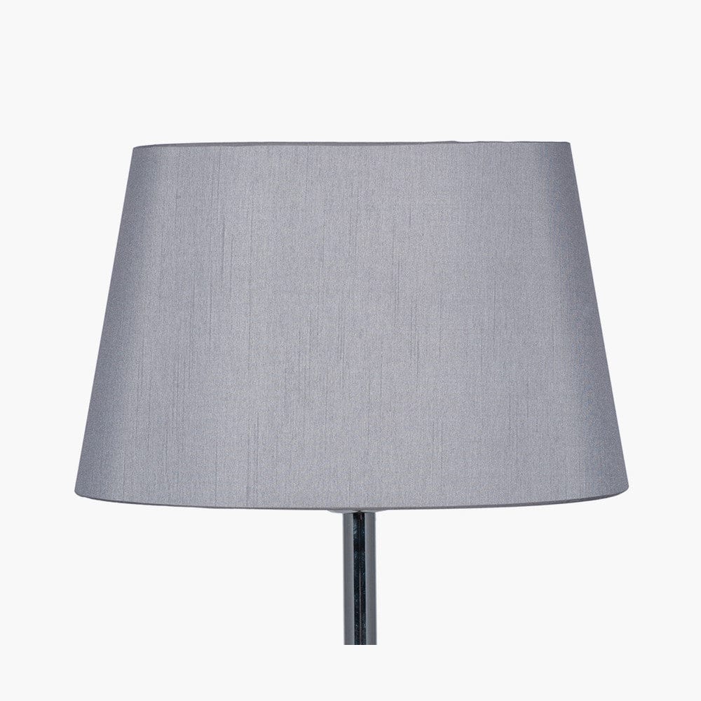 Pacific Lifestyle Lighting Martha 45cm Steel Grey Oval Polysilk Tapered Shade House of Isabella UK