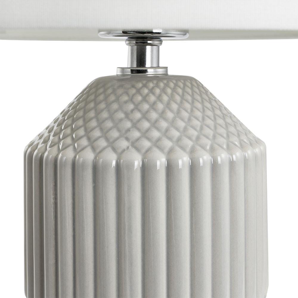 Pacific Lifestyle Lighting Meribel Grey Geo Textured Tall Ceramic Table Lamp House of Isabella UK