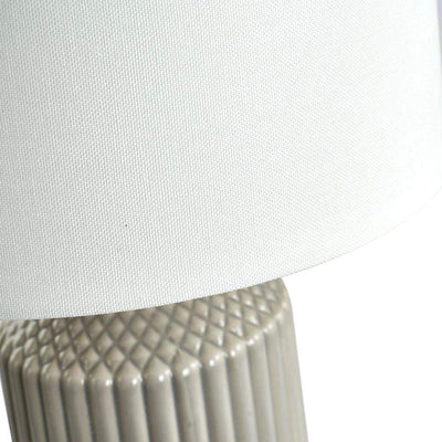 Pacific Lifestyle Lighting Meribel Grey Geo Textured Tall Ceramic Table Lamp House of Isabella UK