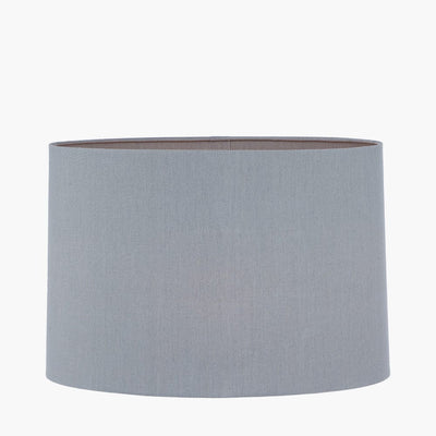 Pacific Lifestyle Lighting Mia 30cm Steel Grey Oval Poly Cotton Shade House of Isabella UK