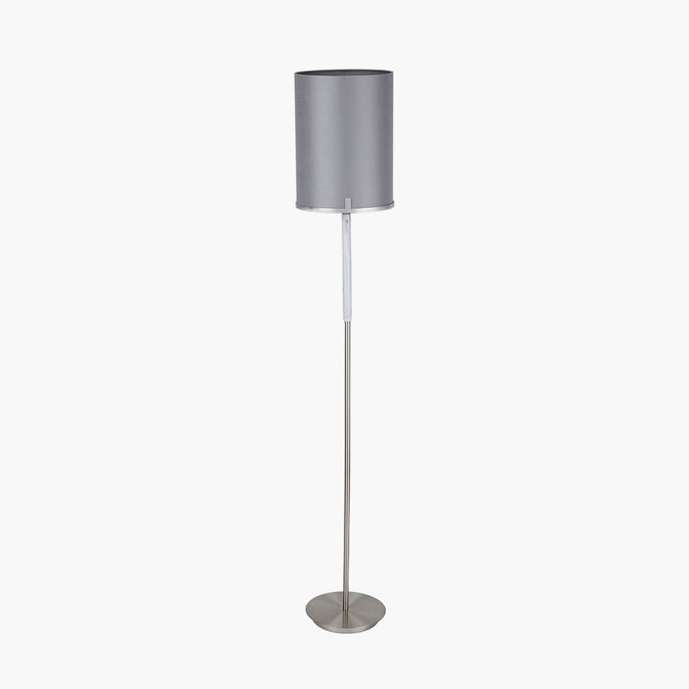 Pacific Lifestyle Lighting Midland Brushed Nickel and Grey Marble Effect Floor Lamp House of Isabella UK