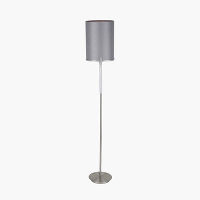 Pacific Lifestyle Lighting Midland Brushed Nickel and Grey Marble Effect Floor Lamp House of Isabella UK