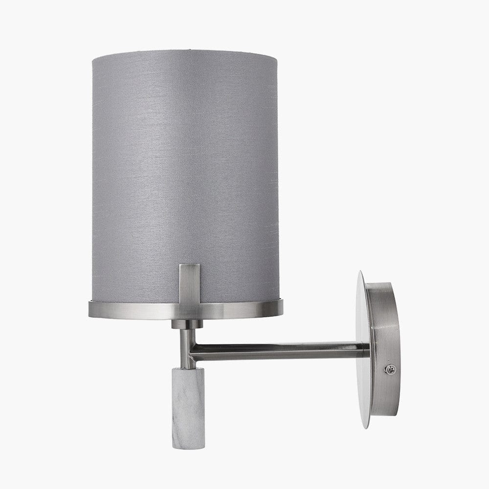 Pacific Lifestyle Lighting Midland Brushed Nickel and Grey Marble Effect Wall Light House of Isabella UK