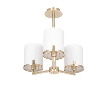 Pacific Lifestyle Lighting Midland Champagne Gold Metal Marble Effect 3 Arm Pendant House of Isabella UK