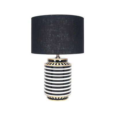 Pacific Lifestyle Lighting Mono Humbug Black and White Tall Table Lamp House of Isabella UK