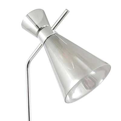 Pacific Lifestyle Lighting Monroe Smoke Glass and Silver Metal Waisted Floor Lamp House of Isabella UK
