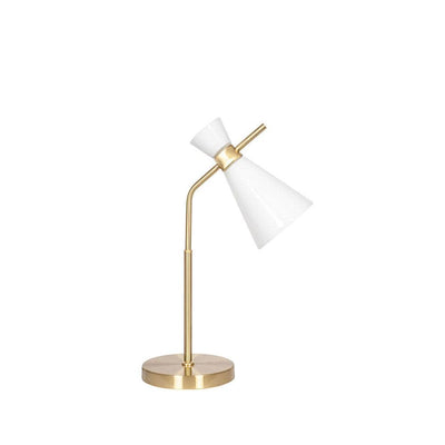Pacific Lifestyle Lighting Monroe White Glass and Gold Metal Waisted Table Lamp House of Isabella UK