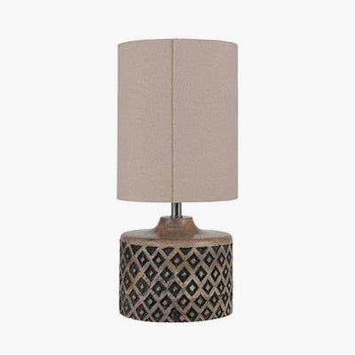 Pacific Lifestyle Lighting Orissa Short Wooden Diamond Table Lamp House of Isabella UK