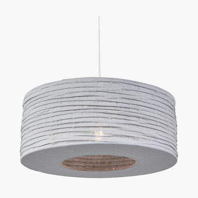 Pacific Lifestyle Lighting Patpong 50cm Grey Jute Easy Fit Pendant House of Isabella UK