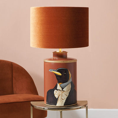 Pacific Lifestyle Lighting Penguin Tobacco Hand Painted Metal Table Lamp House of Isabella UK
