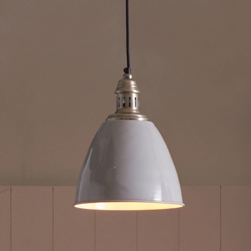 Pacific Lifestyle Lighting Piccolo Grey Metal Dome Pendant Shade Only House of Isabella UK