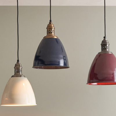 Pacific Lifestyle Lighting Piccolo Navy Metal Dome Pendant Shade Only House of Isabella UK