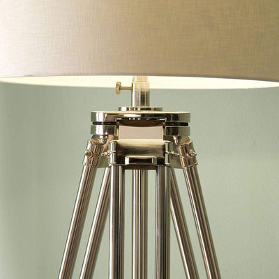 Pacific Lifestyle Lighting Port Nickel and Wood Tripod Floor Lamp House of Isabella UK