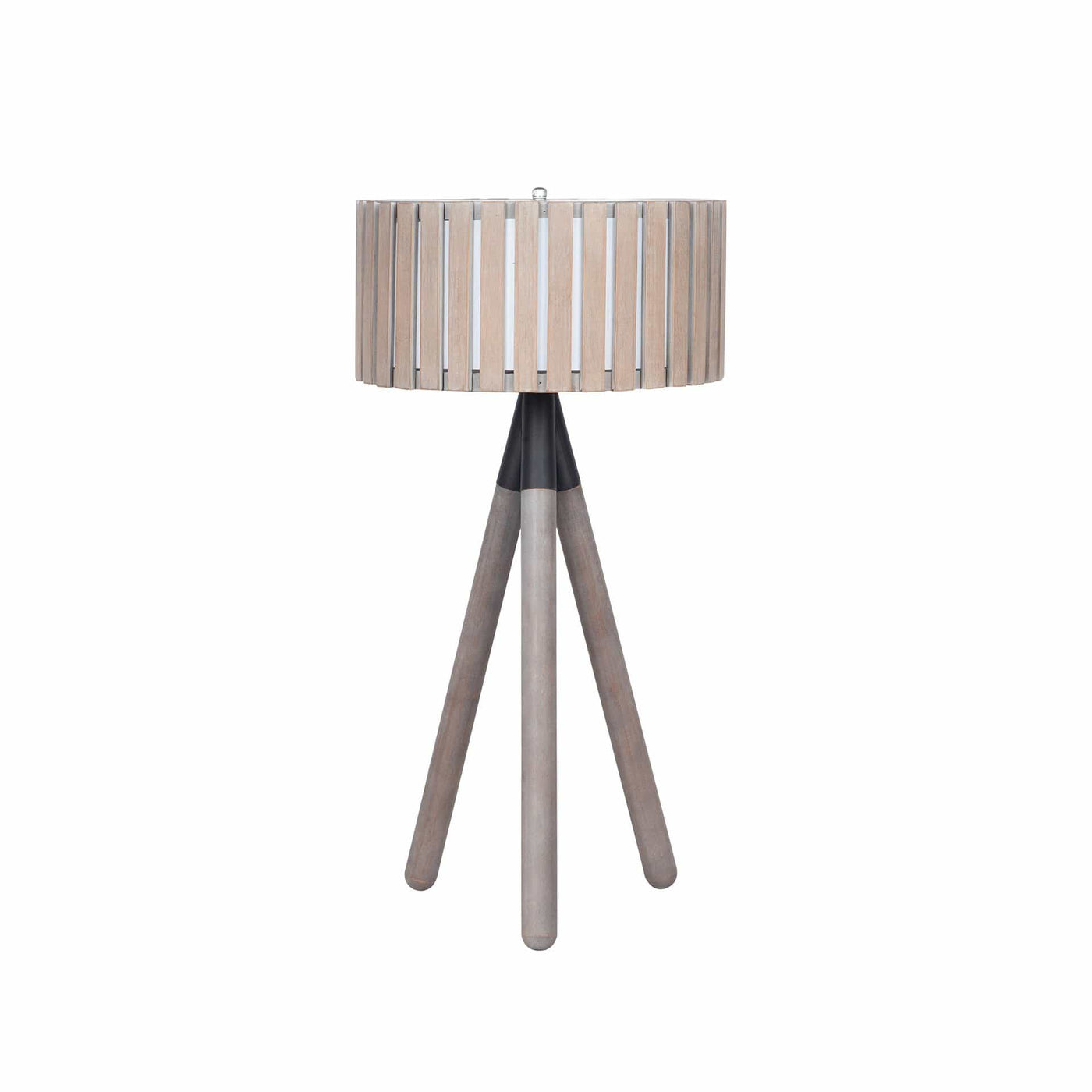 Pacific Lifestyle Lighting Rabanne Slatted Antique Wood Tripod Table Lamp House of Isabella UK