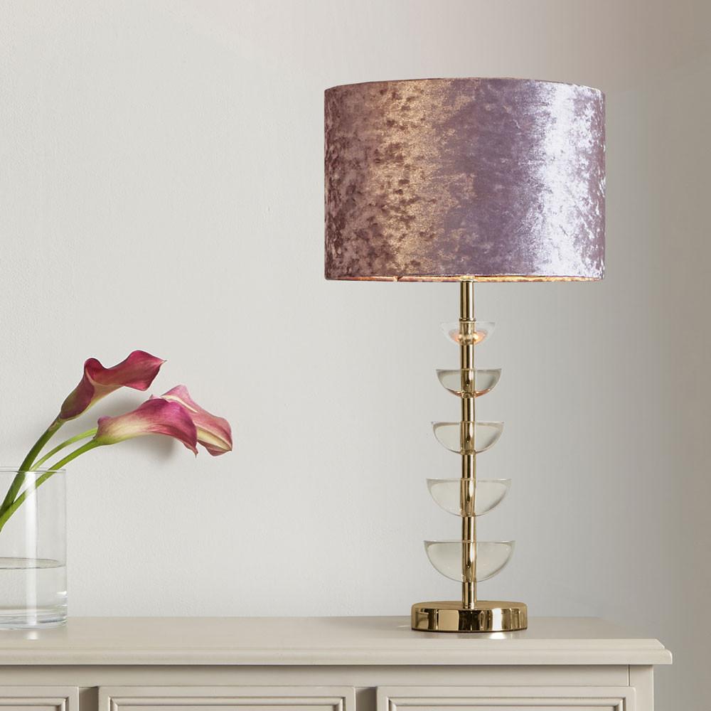Pacific Lifestyle Lighting Rosa Glass and Antique Brass Table Lamp House of Isabella UK