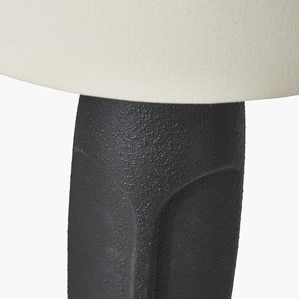 Pacific Lifestyle Lighting Rushmore Black Textured Ceramic Table Lamp With Face Detail House of Isabella UK