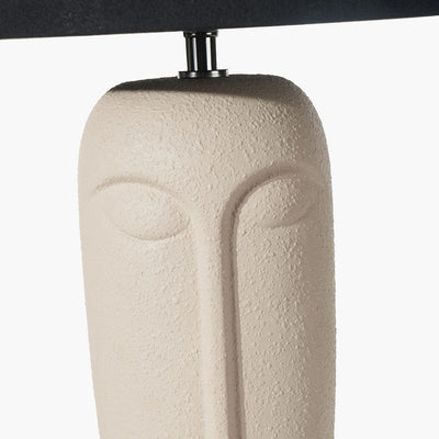 Pacific Lifestyle Lighting Rushmore Cream Texture Ceramic Table Lamp With Face Detail House of Isabella UK