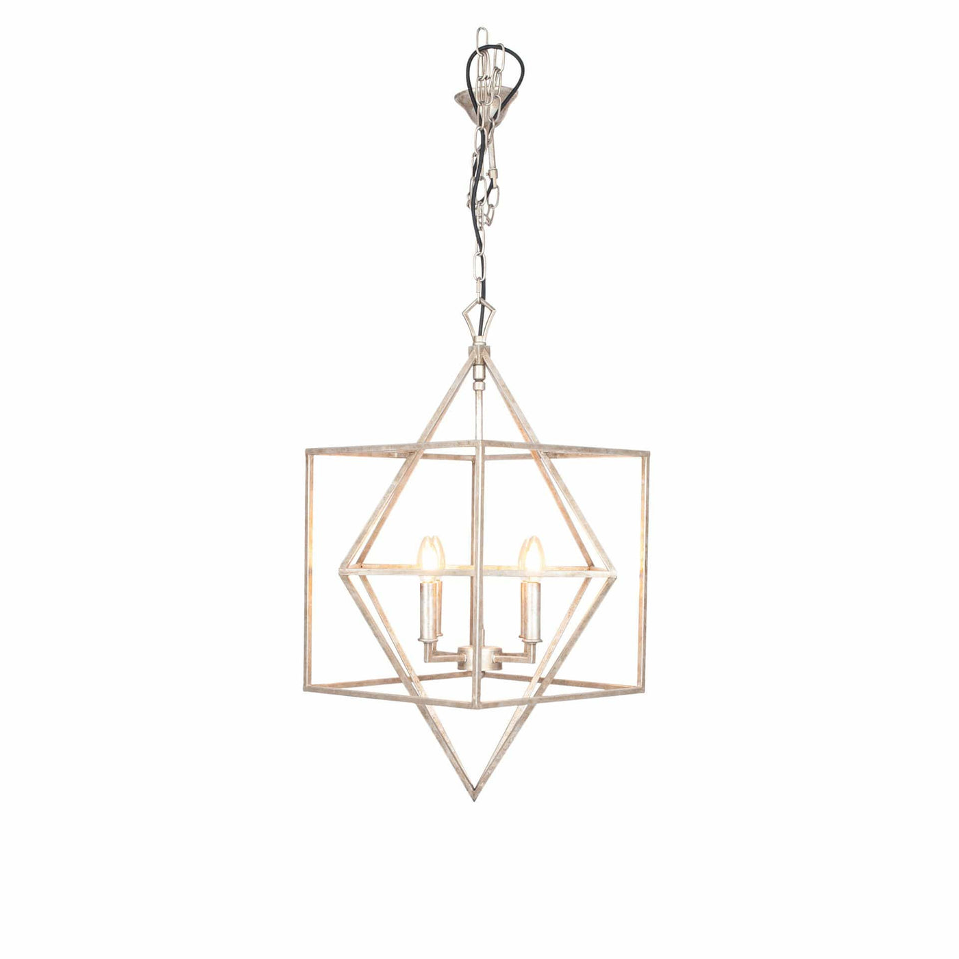 Pacific Lifestyle Lighting Sirius Antique Silver Metal Multi Arm Cube Pendant House of Isabella UK